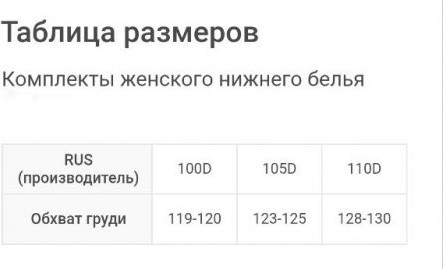 Комплект нижнего белья женский