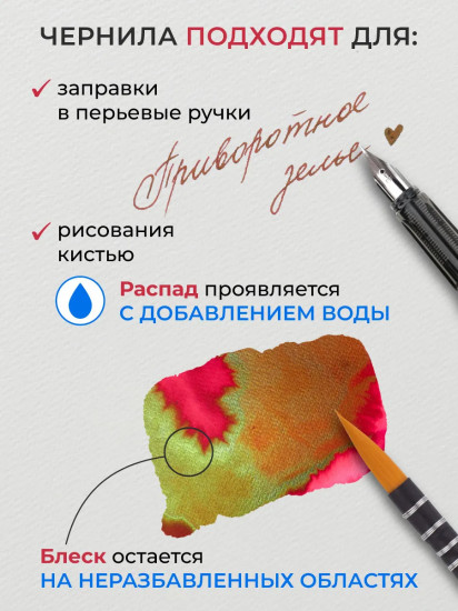 Чернила распадающиеся для рисования и каллиграфии, приворотное зелье