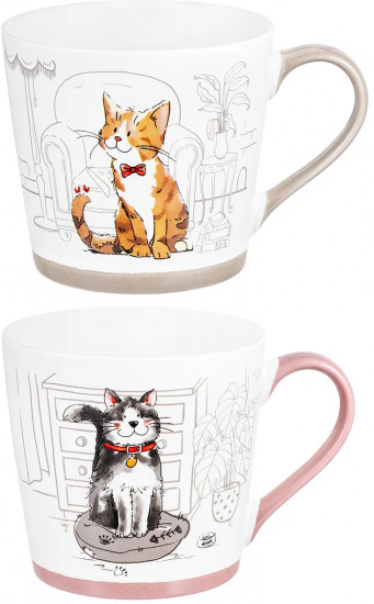 Набор кружек «Довольные коты»