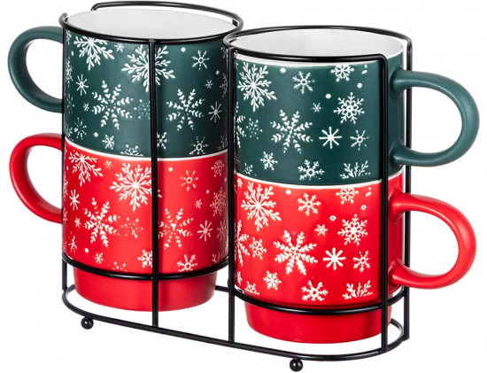 Набор кружек на подставке «Лапландия»