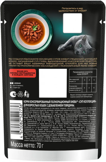 Корм влажный для взрослых кошек с добавлением говядины «Насыщенный суп-гуляш»