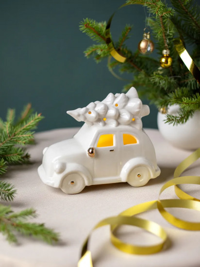 Фигурка новогодняя с подсветкой «Машинка с ёлкой»