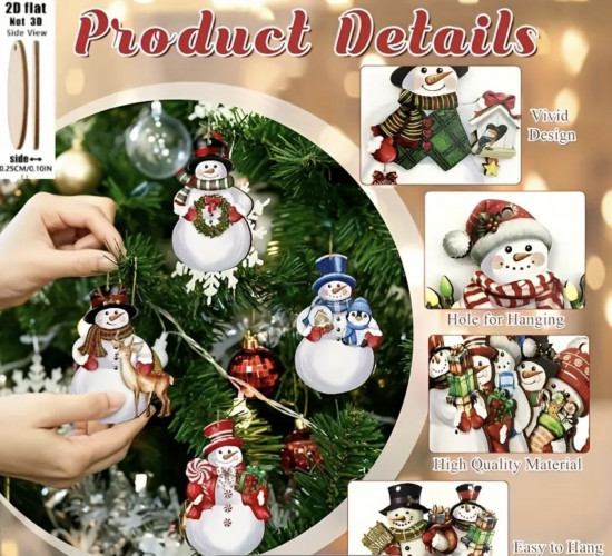 Набор елочных игрушек «Снеговички»