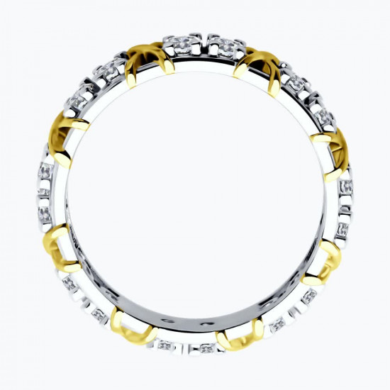 Кольцо из золочёного серебра с фианитами