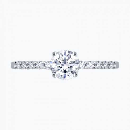 Помолвочное кольцо из серебра с фианитами