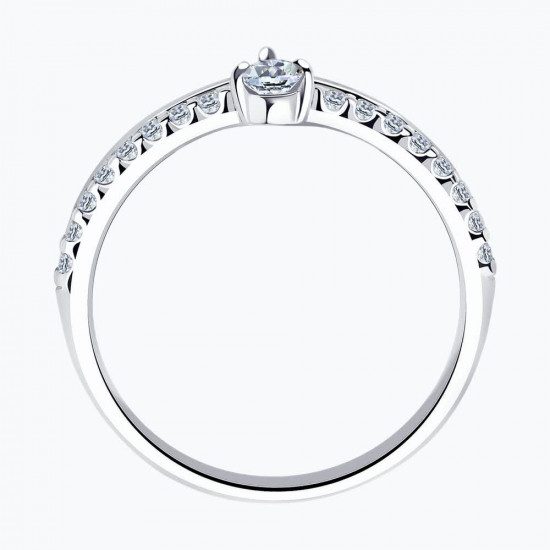 Кольцо из серебра с фианитами