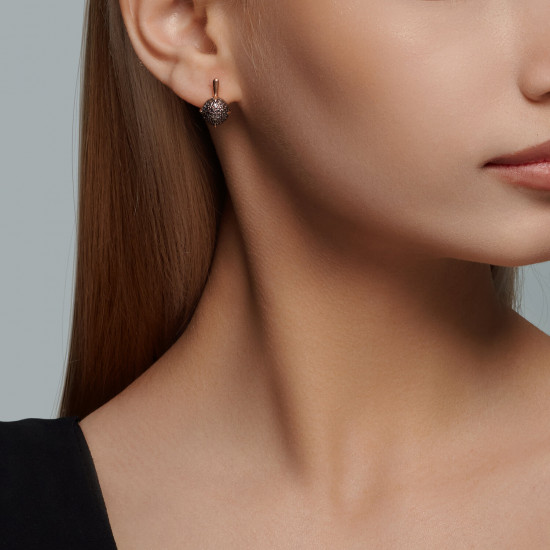 Серьги из золочёного серебра с фианитами