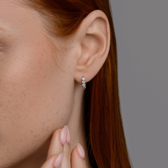 Серьги из серебра с фианитами