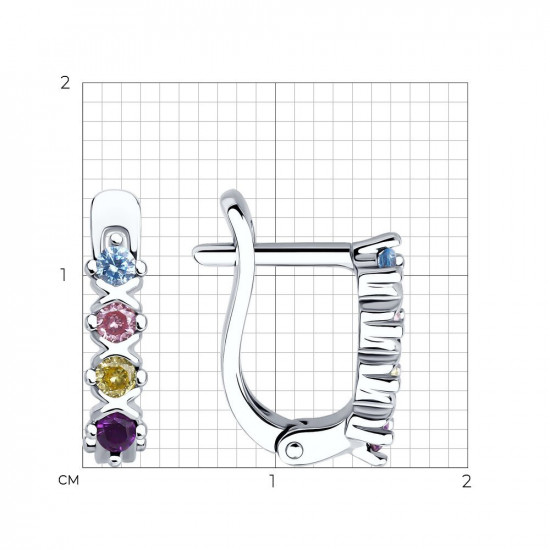 Серьги из серебра с фианитами