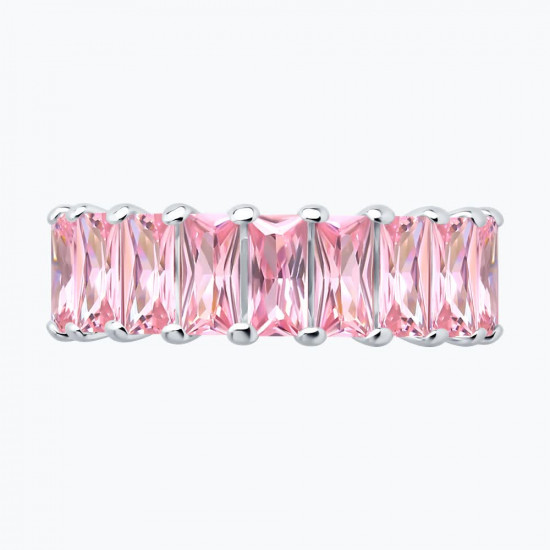 Кольцо из серебра с фианитами