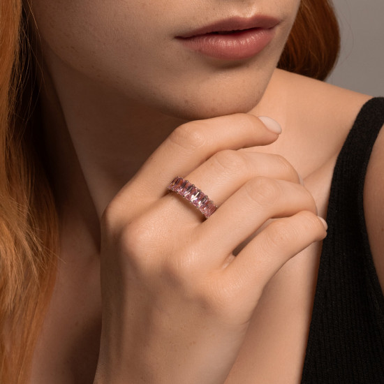 Кольцо из серебра с фианитами