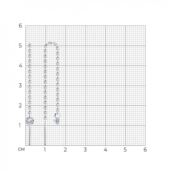 Серьги из серебра с фианитами