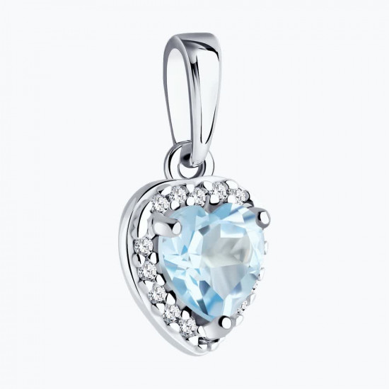 Подвеска из серебра с топазом и фианитами