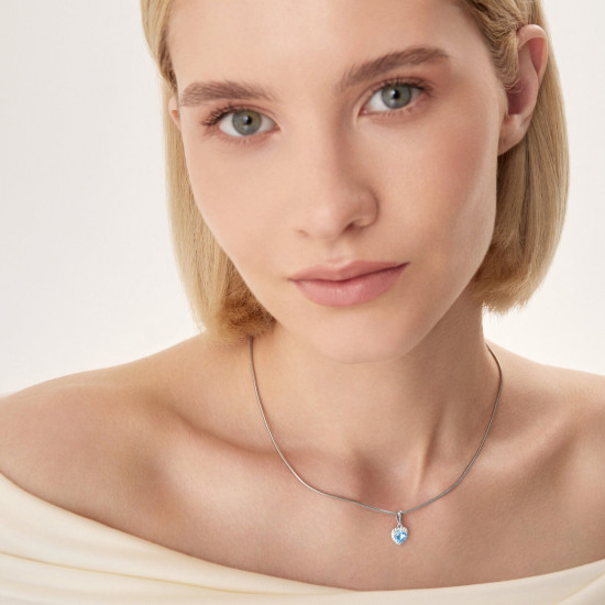 Подвеска из серебра с топазом и фианитами