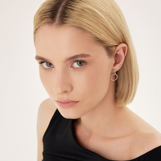 Серьги из серебра с фианитами