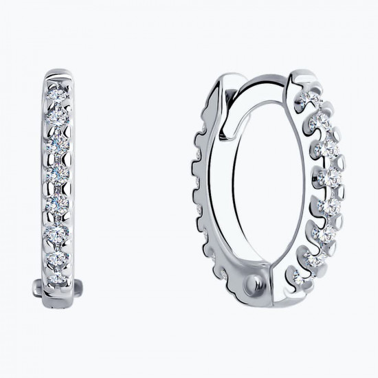 Серьги из серебра с фианитами