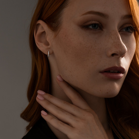 Серьги из серебра с фианитами