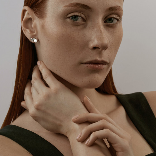 Серьги из серебра с жемчугом