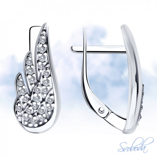 Серьги из серебра c фианитами
