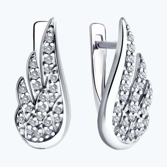 Серьги из серебра c фианитами