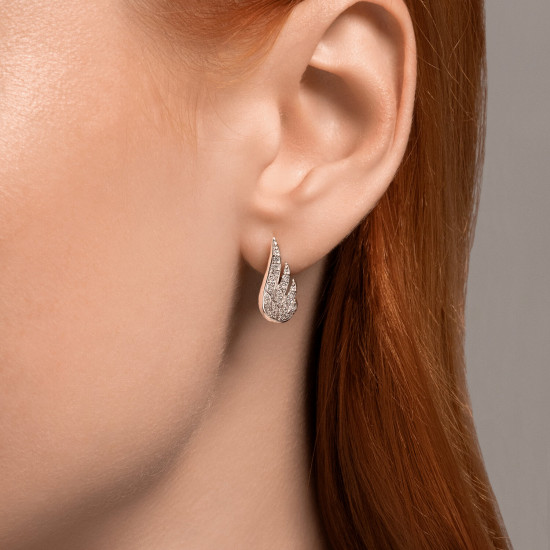 Серьги из серебра c фианитами