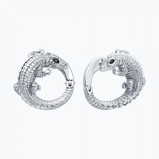 Серьги из серебра с фианитом