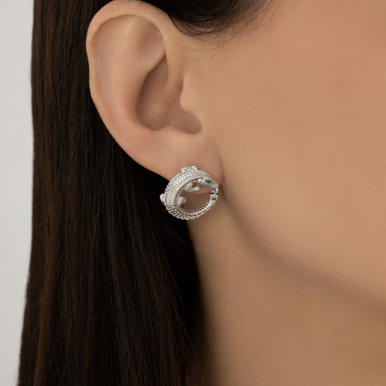 Серьги из серебра с фианитом