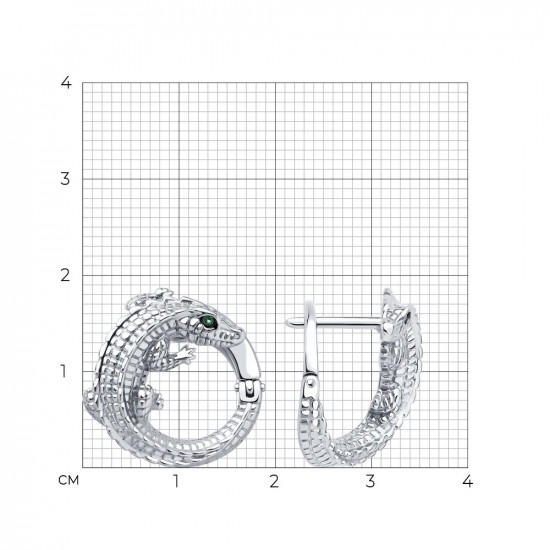 Серьги из серебра с фианитом