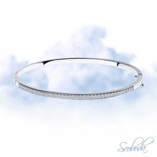 Браслет из серебра с фианитами
