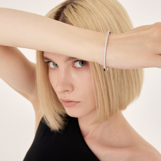 Браслет из серебра с фианитами