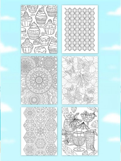 Раскраска против тревожности. Котик на чиле