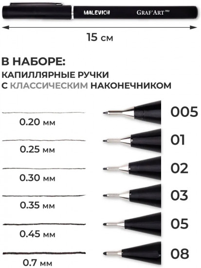 Набор капиллярных ручек «Graf’Art Pro»