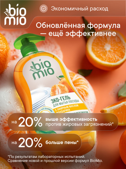 Экологичное средство для мытья взрослой и детской посуды с эфирным маслом мандарина