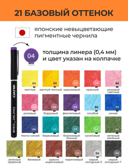 Набор цветных капиллярных ручек