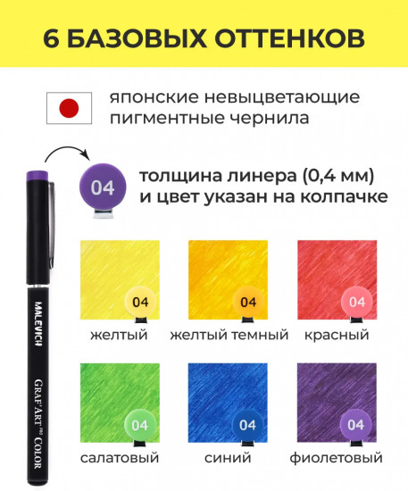 Набор цветных капиллярных ручек