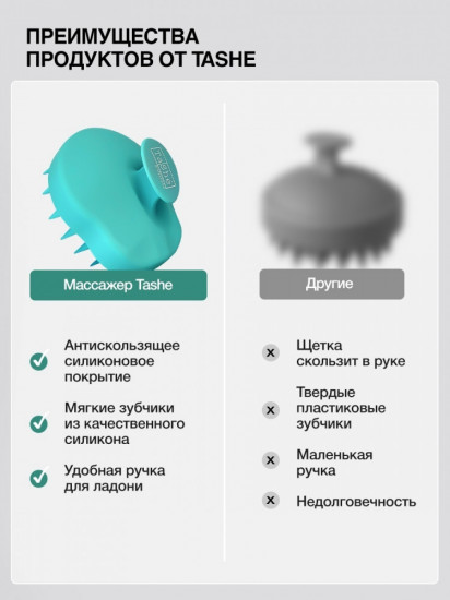 Силиконовая массажная щетка для волос и мытья головы