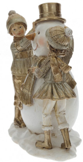 Фигурка декоративная «Снеговик и дети»