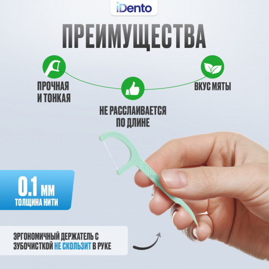 Набор зубных нитей с зубочисткой