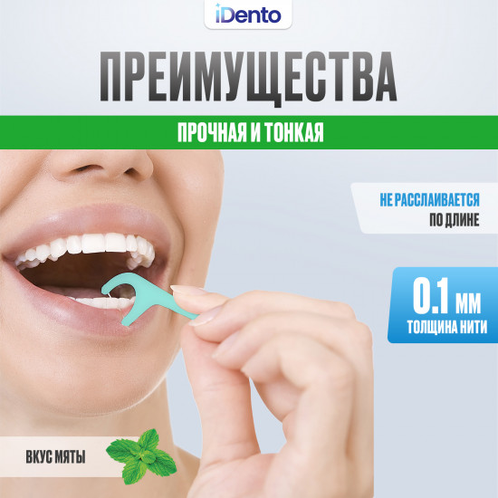Набор зубных нитей с зубочисткой