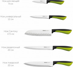 Набор кухонных ножей с универсальной подставкой - Фото 3
