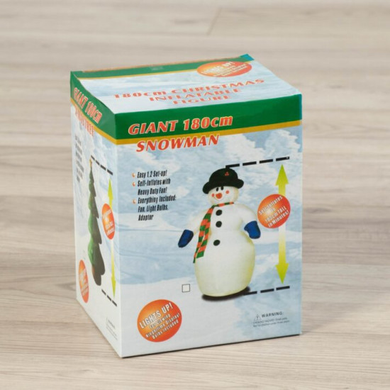 Надувная фигура с подсветкой «Снеговик»