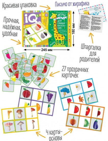 Лото для малышей «Что в корзинке? Найди половинку»