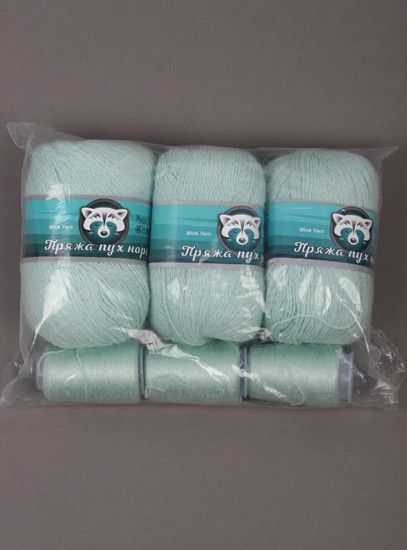 Набор пряжи «Пух Норки», цвет S036 Голубой