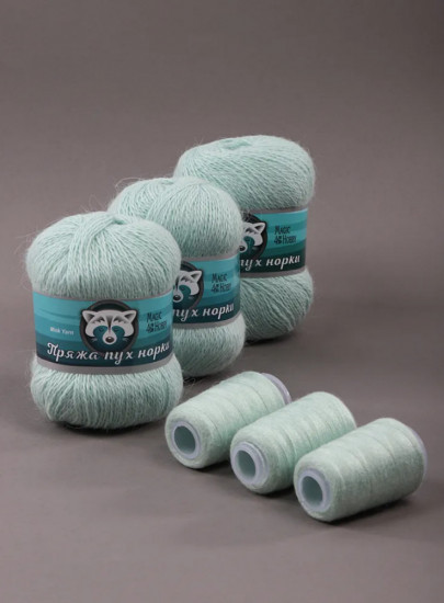Набор пряжи «Пух Норки», цвет S036 Голубой