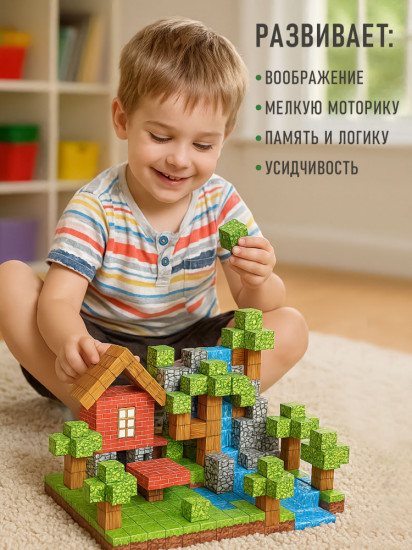 Конструктор магнитный «Майнкрафт»