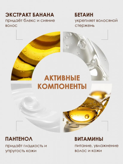 Ароматное густое мыло для волос и тела «Банан. Увлажнение и сияние»