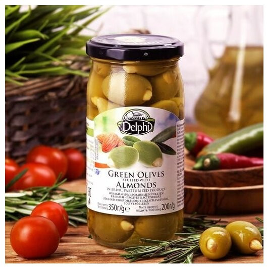 Оливки фаршированные миндалем в рассоле