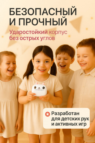 Фотоаппарат с моментальной печатью детский «Зайчик»