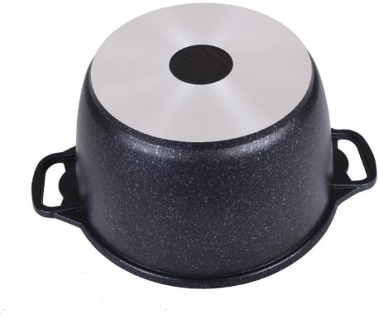 Кастрюля с крышкой «Тёмный мрамор»