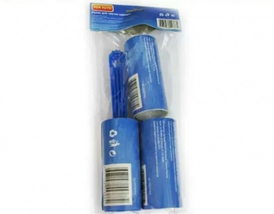 Липкий ролик для чистки одежды с запасными блоками